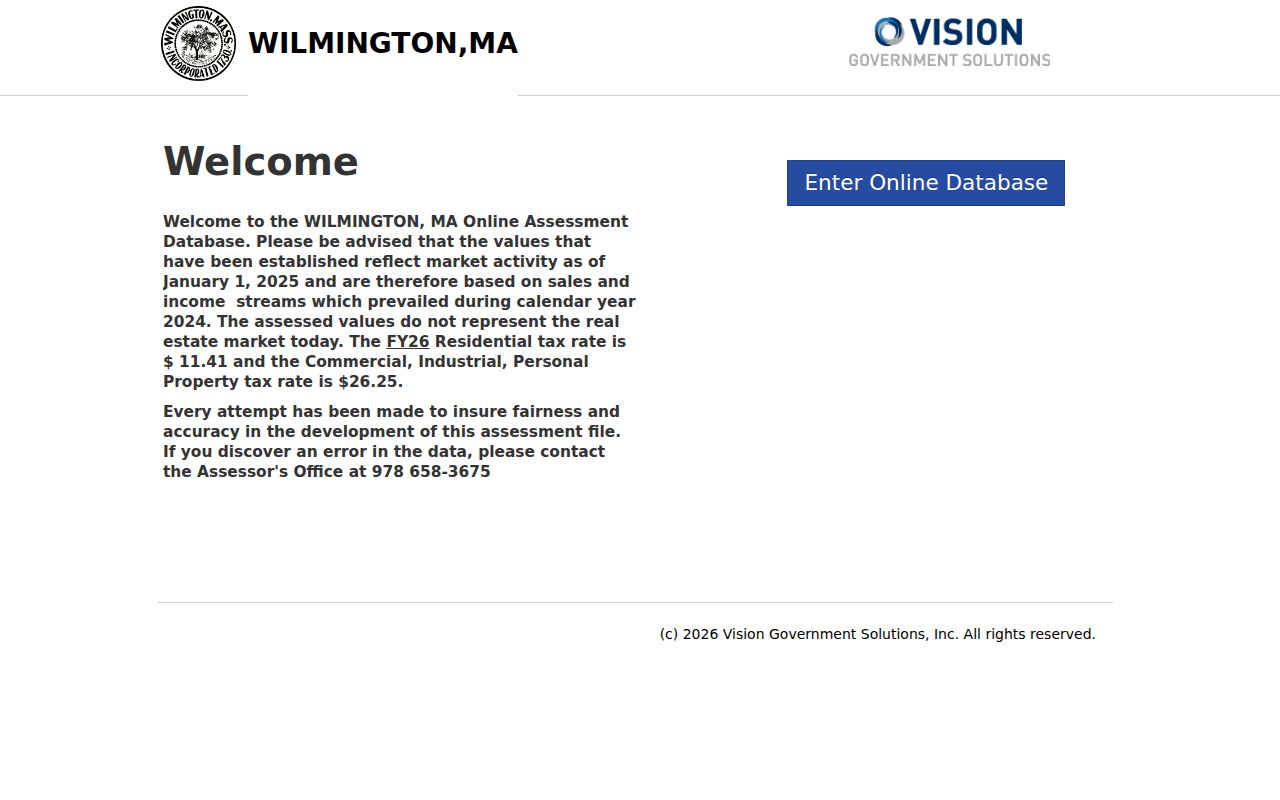 Wilmington residents directory assessment search interface